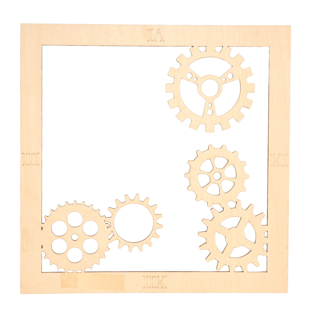 Заготовка деревянная Часы "Шестеренки объемные" 300*300*4 мм, ЧС8