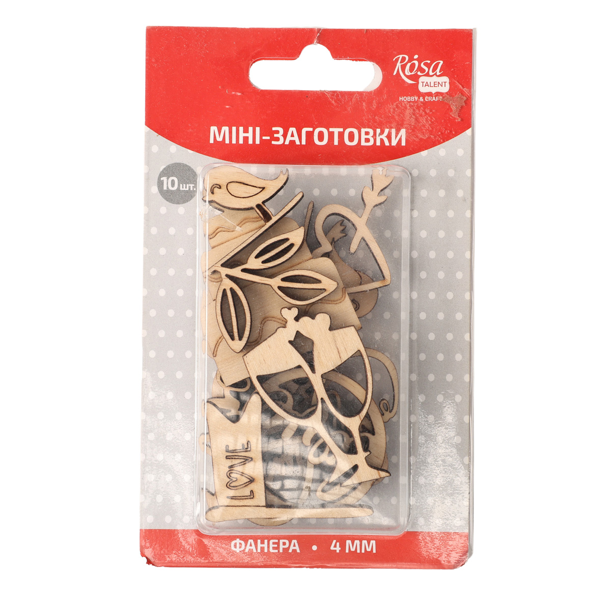 Набор мини-заготовок "Wedding 1", фанера, 10 шт, Rosa Talent 1