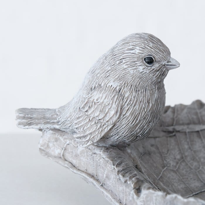 Декор для дому полістоун Годівниця/Ванна для птахів "Mirena" h=8 см, матовий сірий (2 види), 2018902 2