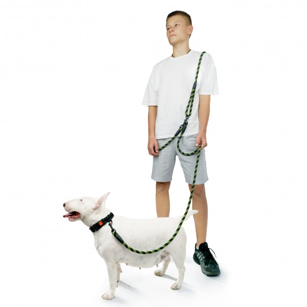 Поводок для собак Barksi Active (длина – 300 см диаметр – 7 мм) черно-салатовый 4