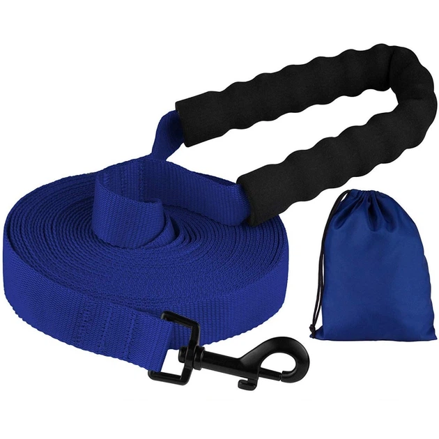 Поводок для собак TM Barksi Active с мягкой ручкой (длина - 15м, ширина - 2,5см), синий