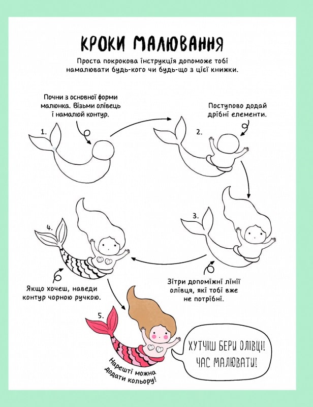 Outlet20 Книга для дозвілля. Як намалювати русалку та інших чарівних істот (у), 440956/1017073 1