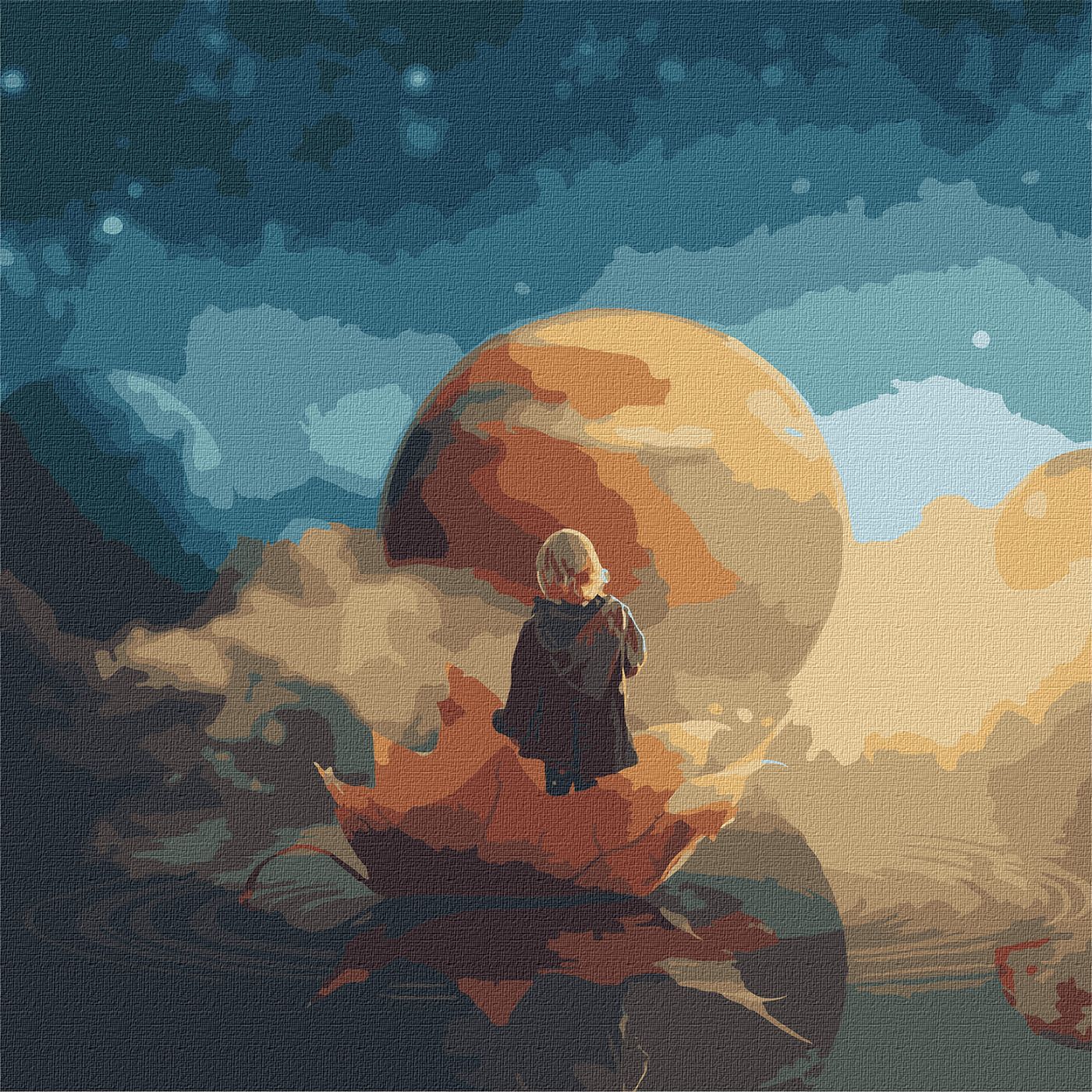 Картина по номерам 50*50 см "Космическая прогулка с красками металик", KHO9547, ТМ "Ideyka"