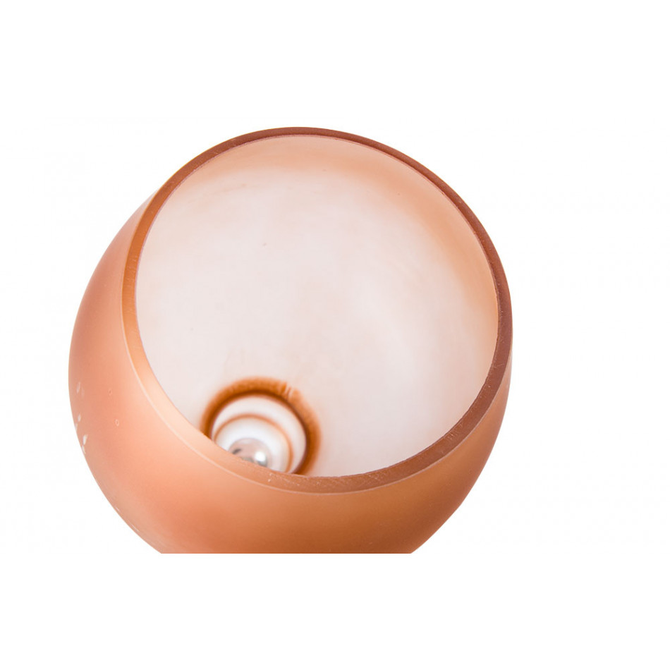 Свічник декоративний скляний "Manou" на прозорій ніжці h=35 см, матовий, рожевий, 1021363 3