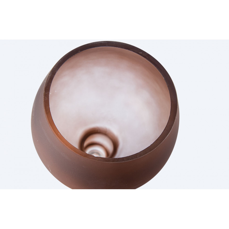 Свічник декоративний скляний "Manou" на прозорій ніжці h=40 см, матовий, рожевий, 1021363 2