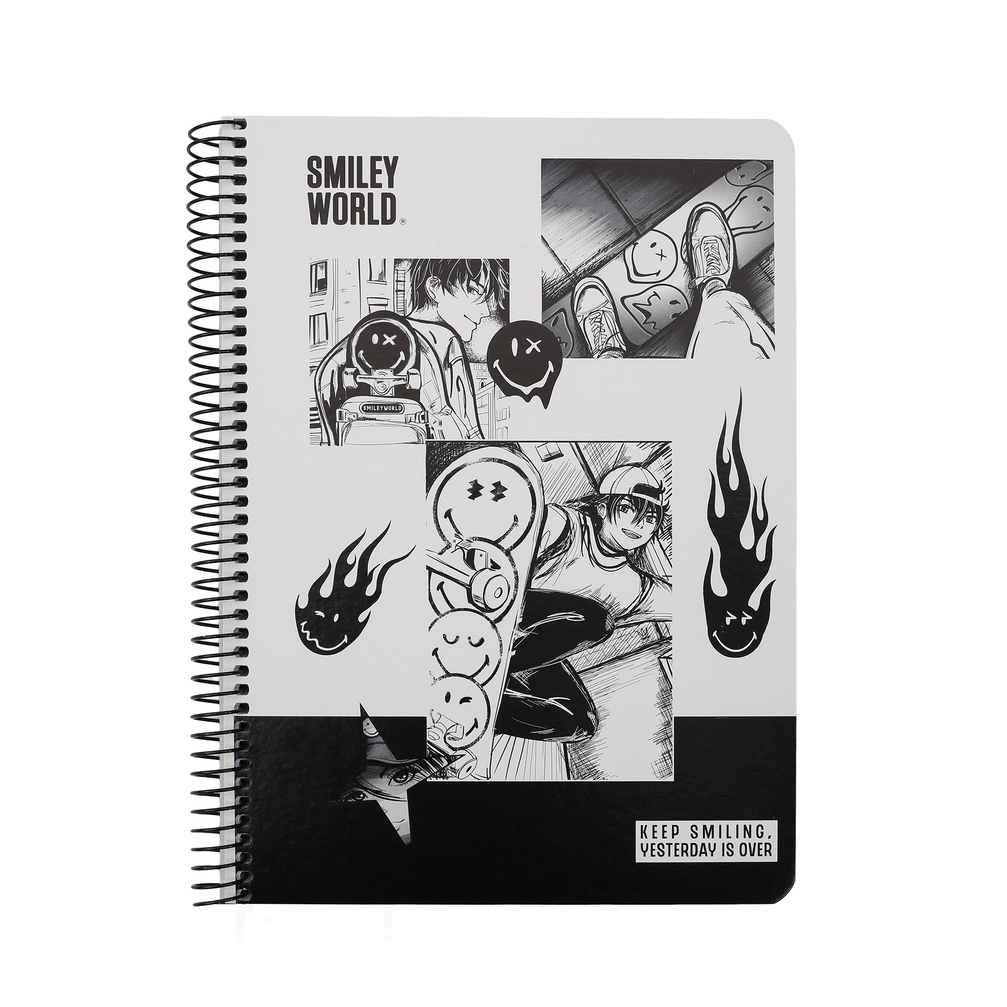 Зошит для записів Yes А5/80 кл. "Smiley World" Keep smiling, од. спіраль, 152269