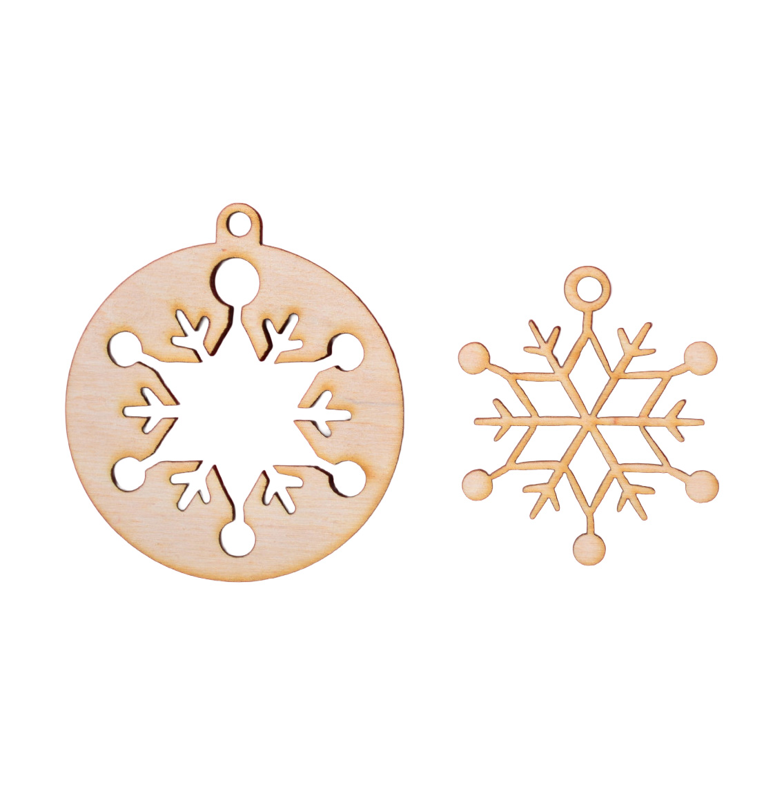 Набор из фанеры "Снежинки. Новогодние игрушки-2", 2 шт, 8*8 см, 741800