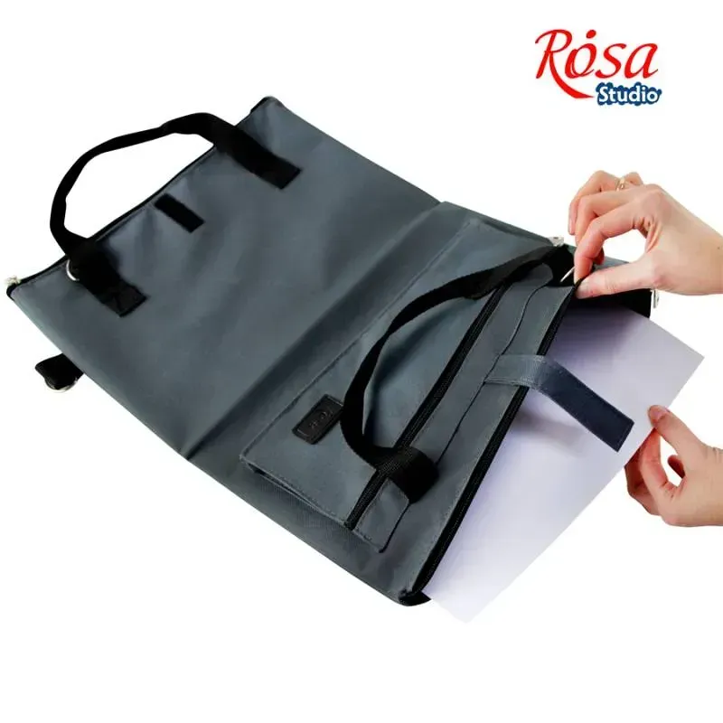 Outlet40 Сумка-трансформер из А4 в А3 для бумаги, асфальт, ROSA Studio 3