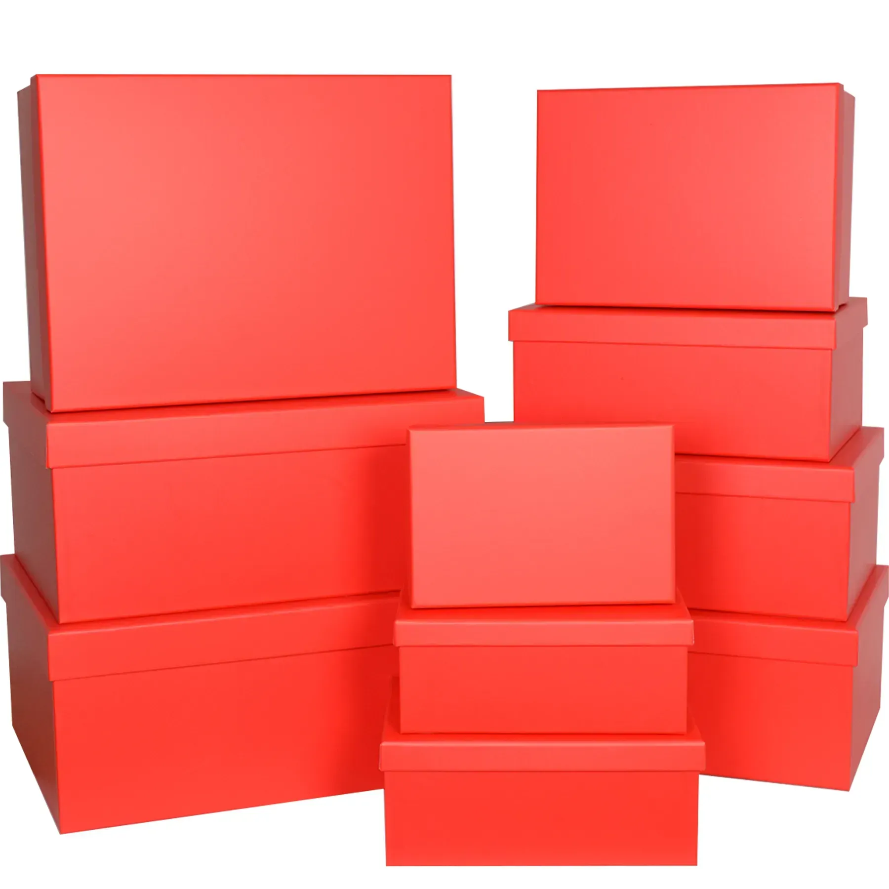 Подарочная коробка прямоугольная, ярко красная, 25*18*10,5 см, 1110201124