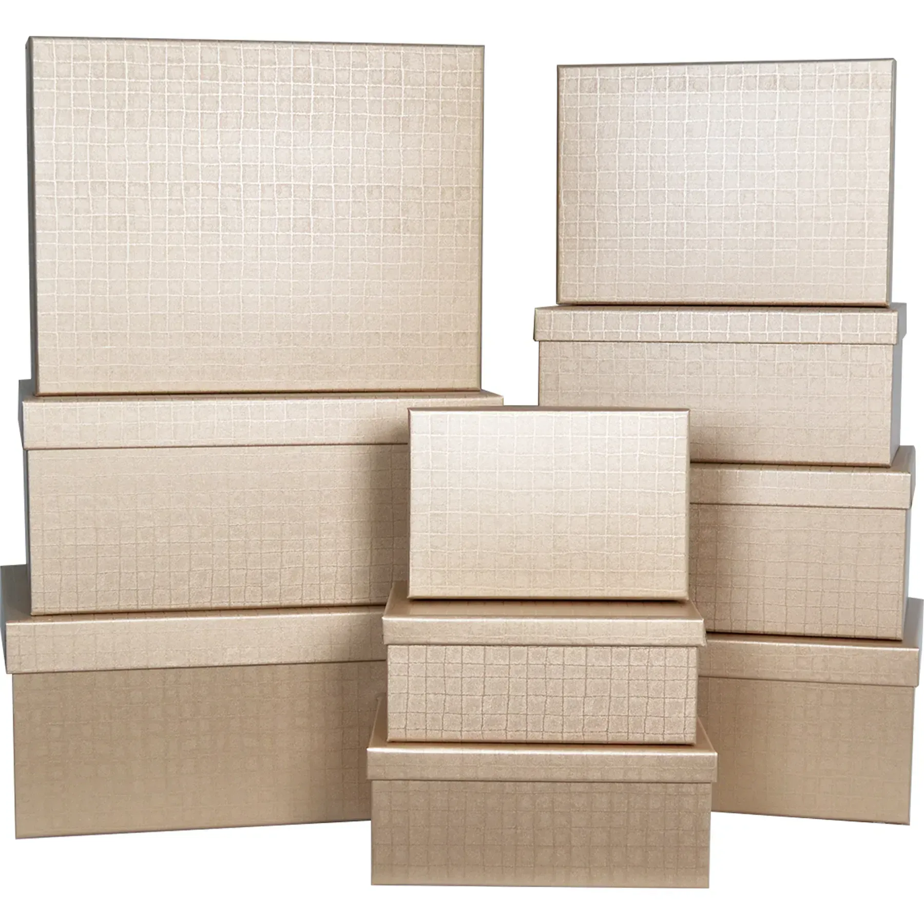 Подарочная коробка прямоугольная, бежевая "Клеточка", 19*13*7,5 см, 1210347221