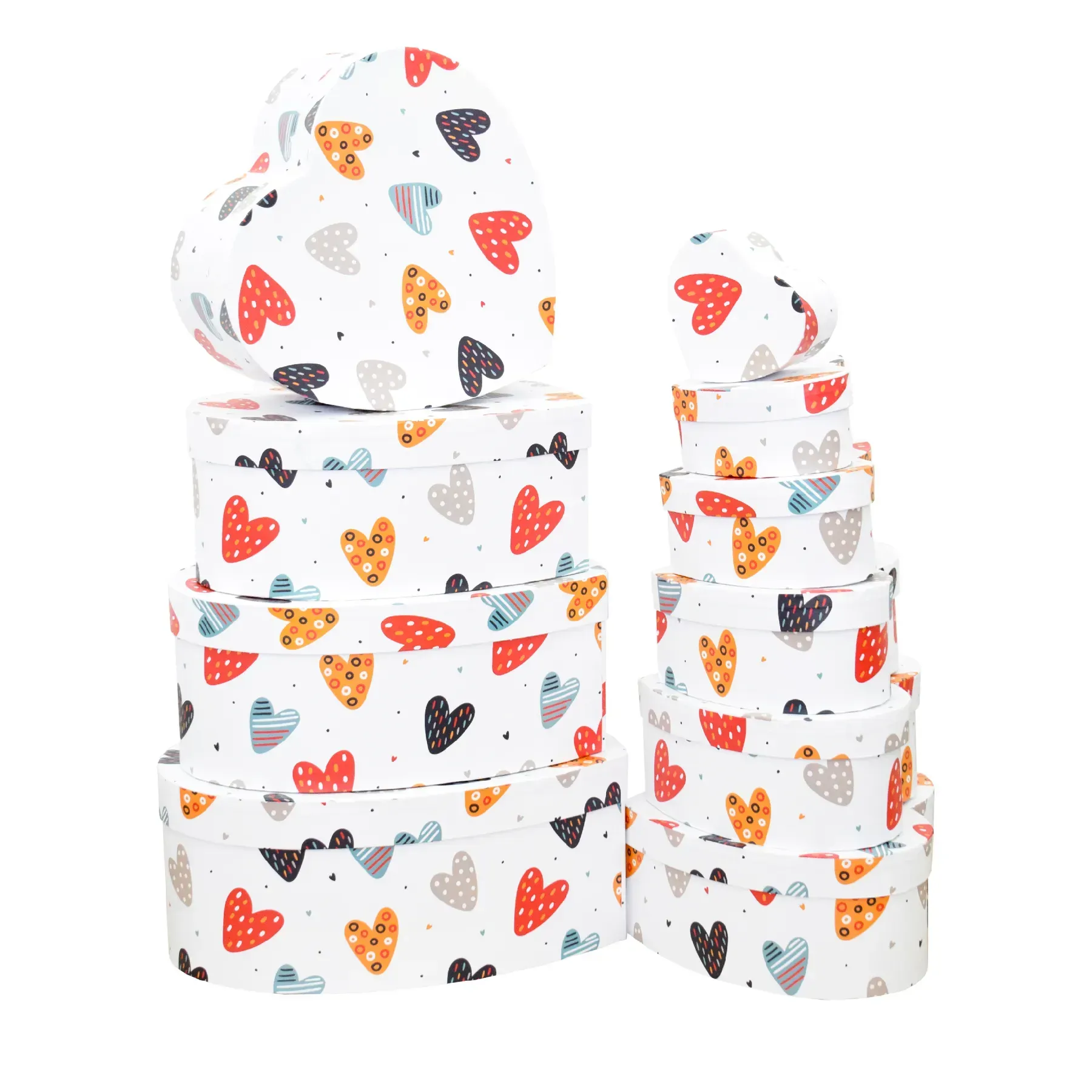 Подарочная коробка в виде сердца, белая из резок. сердцами, 33*32,3*14 см, 3110209110