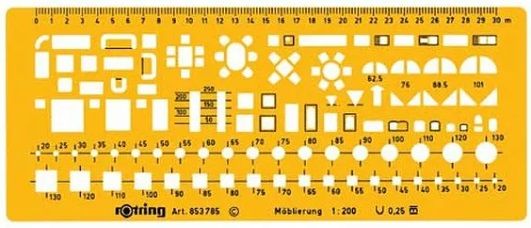 Трафарет для дизайну меблів 1:50 жовтий (S0238921)