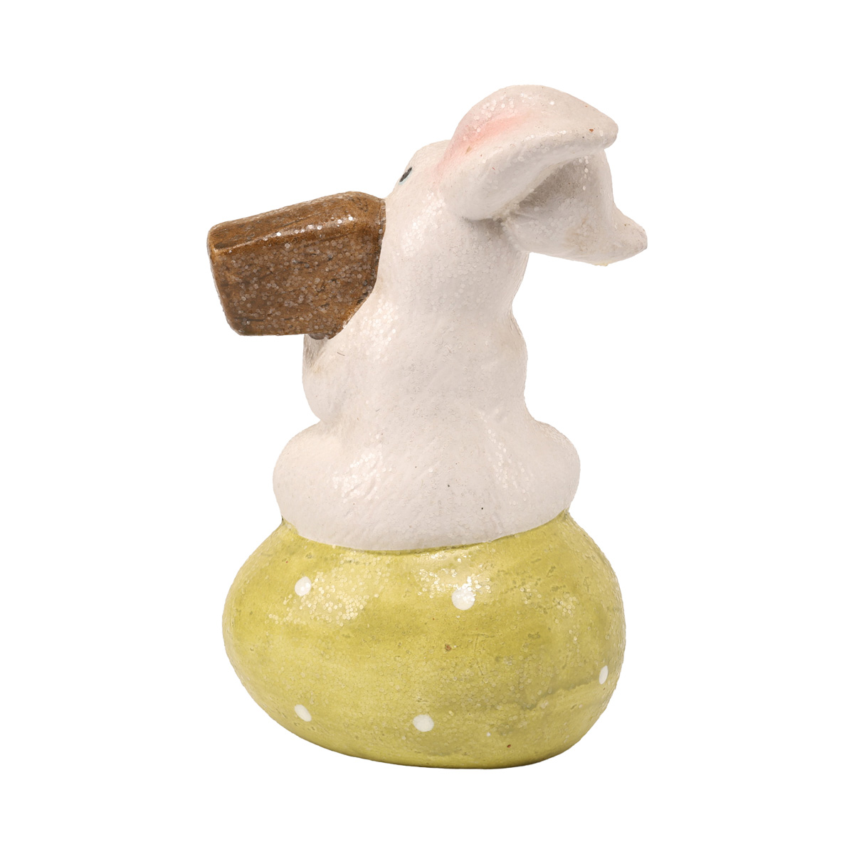 Фігурка декоративна керамічна "Зайчик з крашанкою" 17 см, гліттер (2 диз.), ALX117910 1