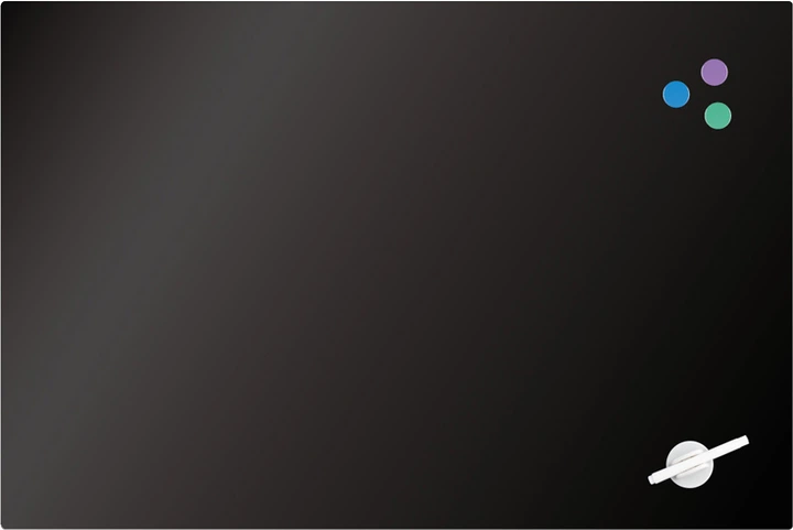 Дошка скляна магнітно-маркерна 60*90 см, чорна, 9615-01-А