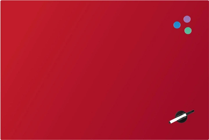 Дошка скляна магнітно-маркерна 60*90 см, червона, 9615-06-А