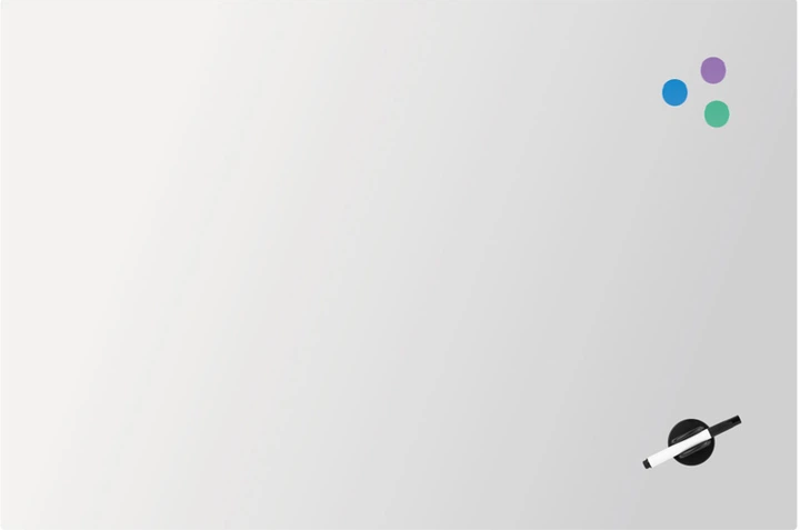 Дошка скляна магнітно-маркерна, 60*90см, біла, 9615-21-А