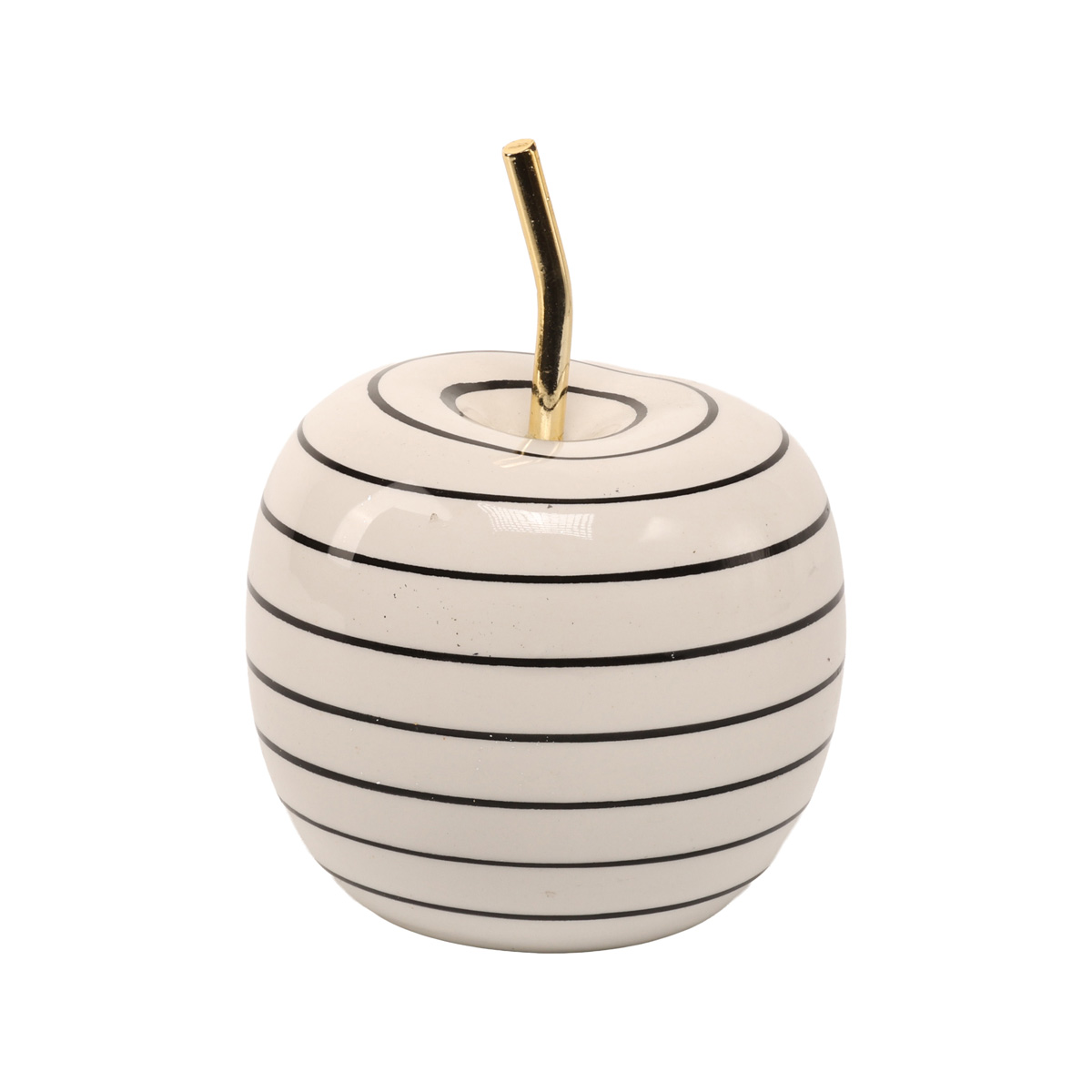 Декор для дома Яблоко/груша Primy h=15 см, белый с черно-зол. принтом (2 вида), 2010789