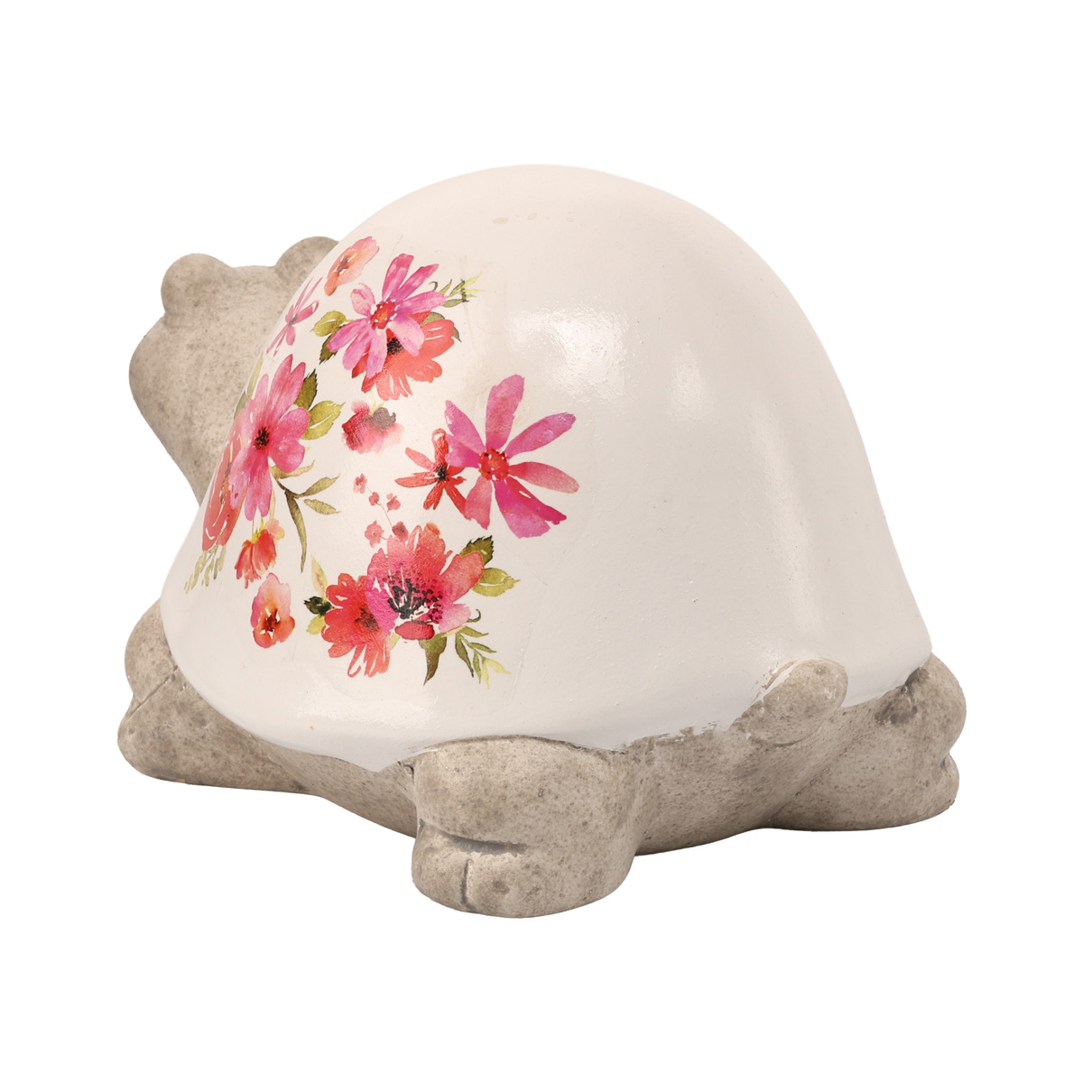 Статуэтка керамическая Черепаха "Rosella" h=12 см, бело-серый с розовыми цветами (2 вида), 2018115 2