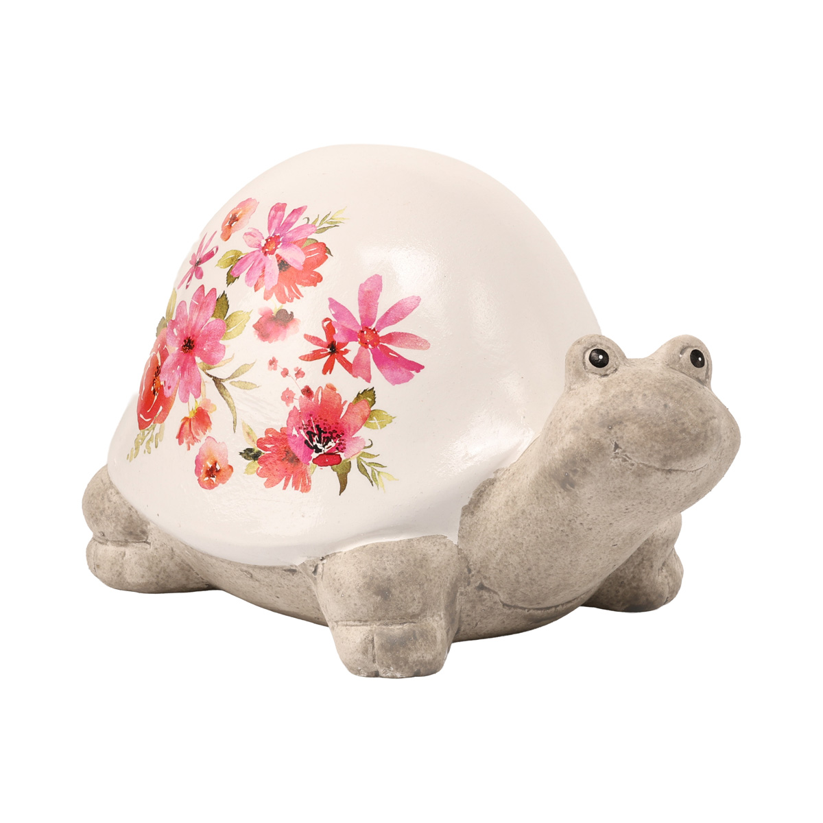 Статуэтка керамическая Черепаха "Rosella" h=12 см, бело-серый с розовыми цветами (2 вида), 2018115