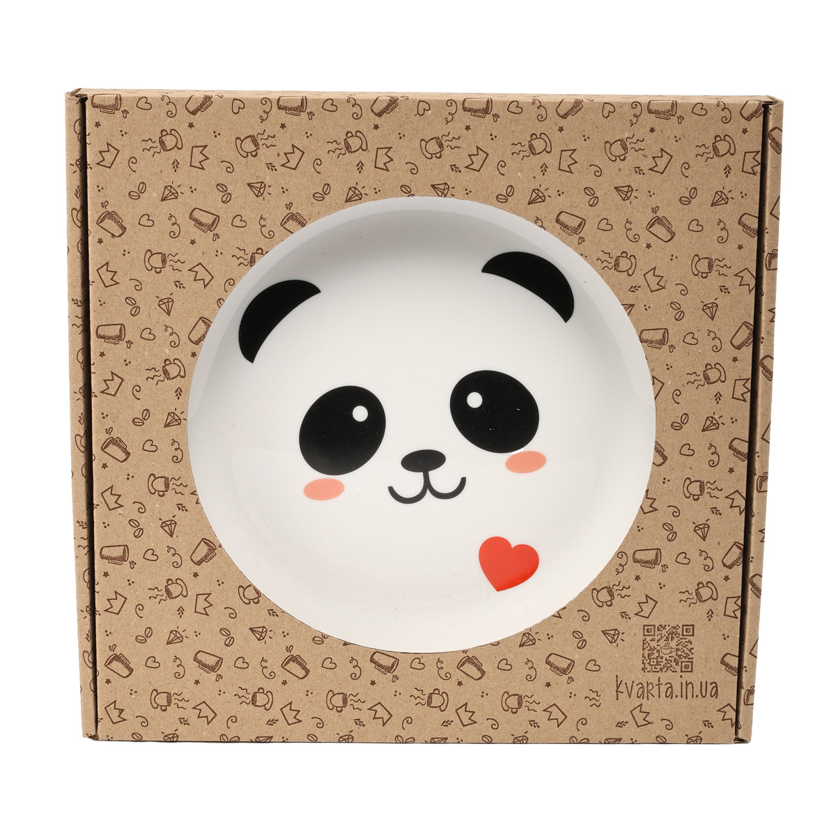 Тарелка "Панда" 25 см стеклокерамика + подарочная коробка Kvarta, 1208 1