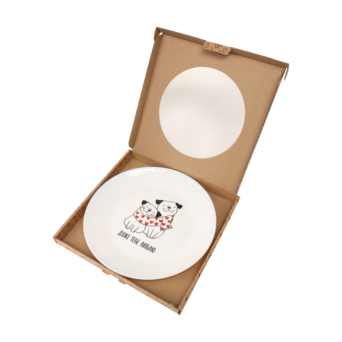 Тарелка "Очень тебя люблю" 25 см стеклокерамика + подар. коробка Kvarta, 1232 2