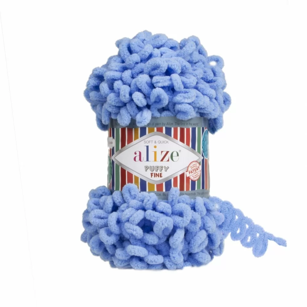 Пряжа мікрополіестер 112 Блакитний, TM Alize Puffy Fine