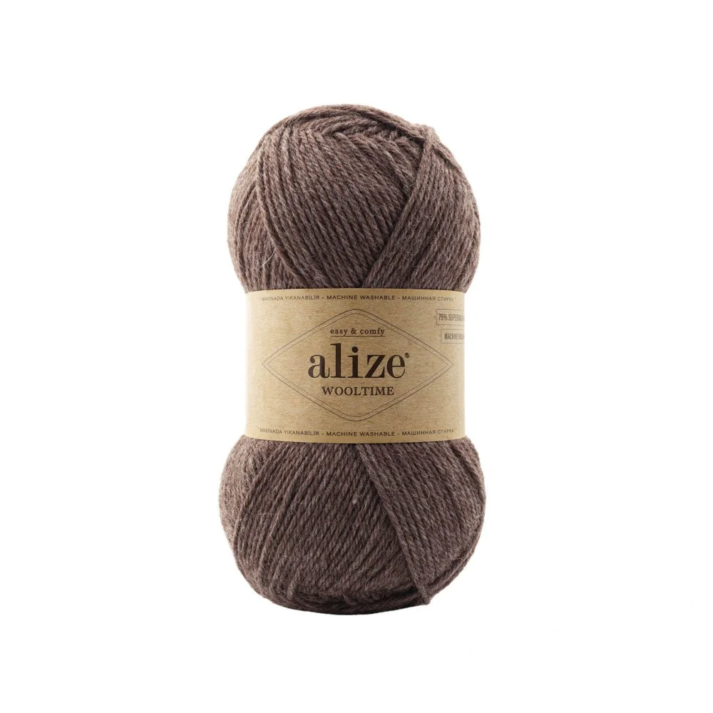 Пряжая шерсть 240 Коричневый меланж, TM Alize - Wooltime