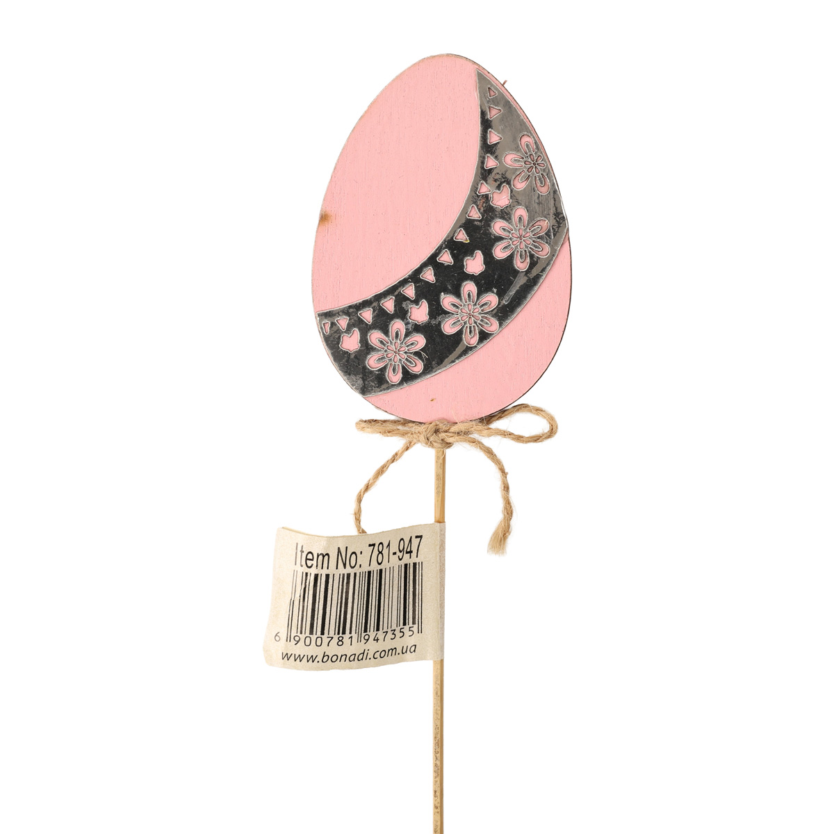 Великодній стик "Яйце" 32 см, 4 види з сріблястою вставкою, 781-947