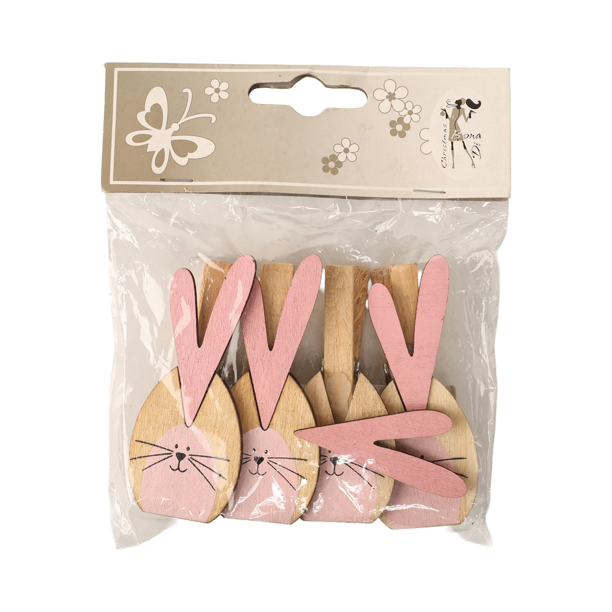 Набір міні-прищіпок "Кролики" декоративні, 4 шт, 7,7 см, 3 види , 781-951 1