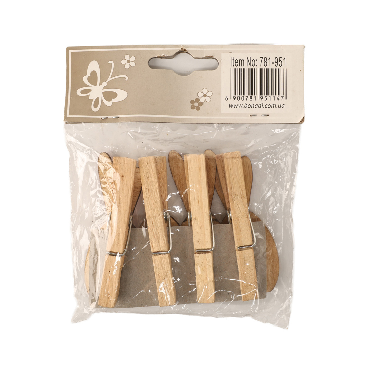 Набір міні-прищіпок "Кролики" декоративні, 4 шт, 7,7 см, 3 види , 781-951 2