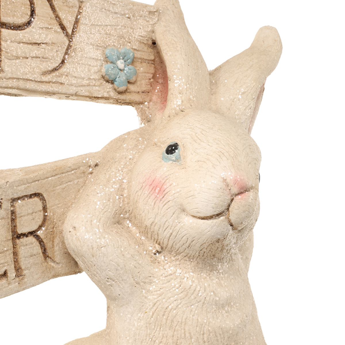 Фігурка декоративна мінеральна "Щасливий пасхальний білий зайчик" 55 см, ALX117940 4