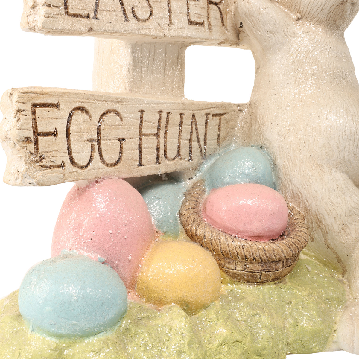 Фігурка декоративна мінеральна "Щасливий пасхальний білий зайчик" 55 см, ALX117940 5