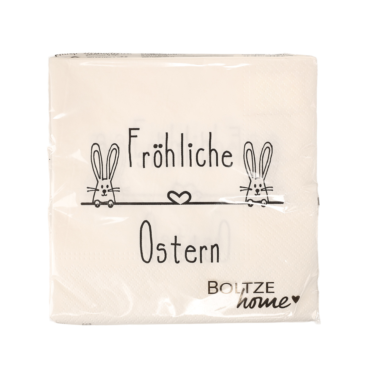 Серветки паперові великодні "Pieko" 17*17 см, 20 шт., білий з чорним принтом (4 види), 2020391