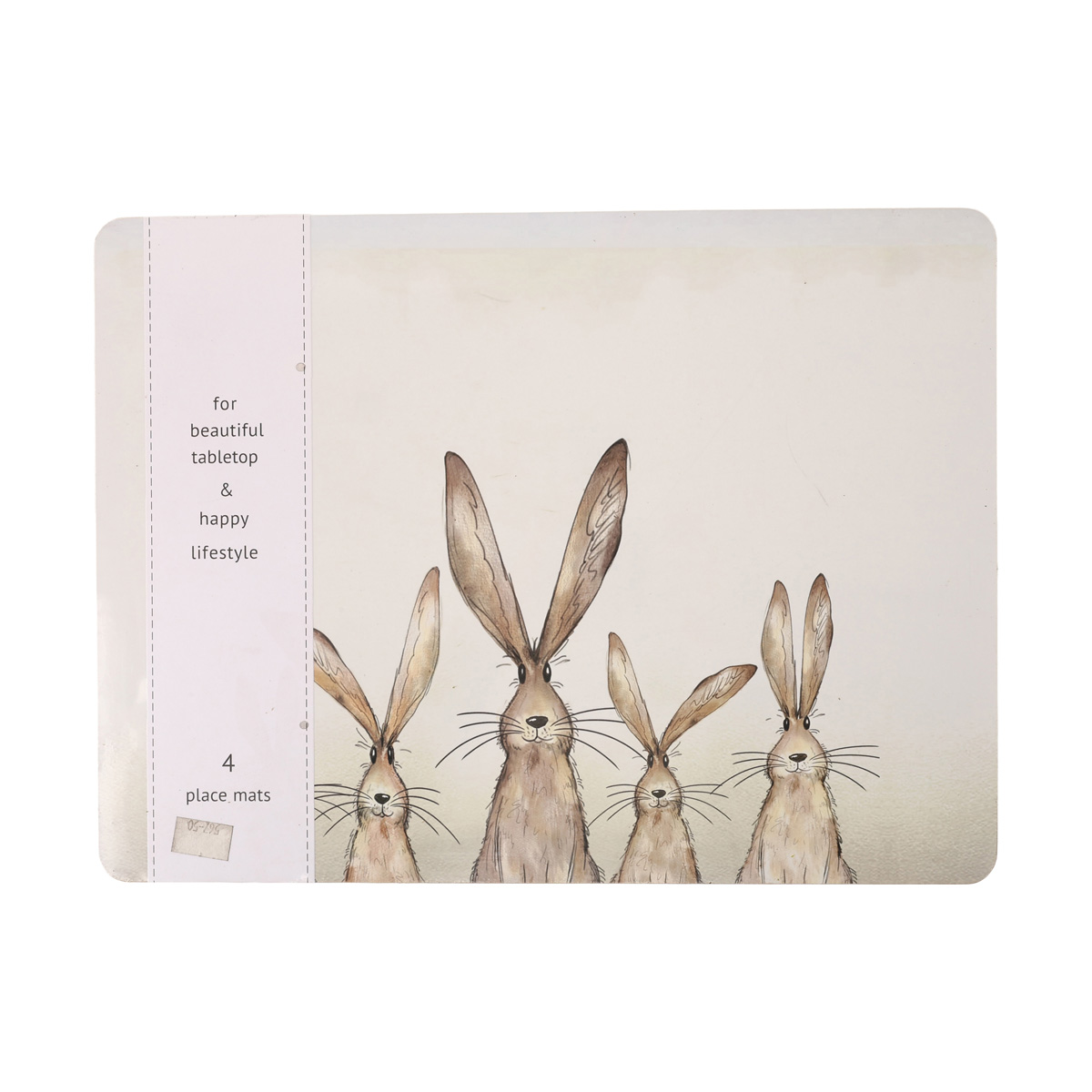 Набор ковриков пасхальных для столовых приборов "Harry" 30*40 см, МДФ, белый с рисунком (4 шт./2 вида), 2006678