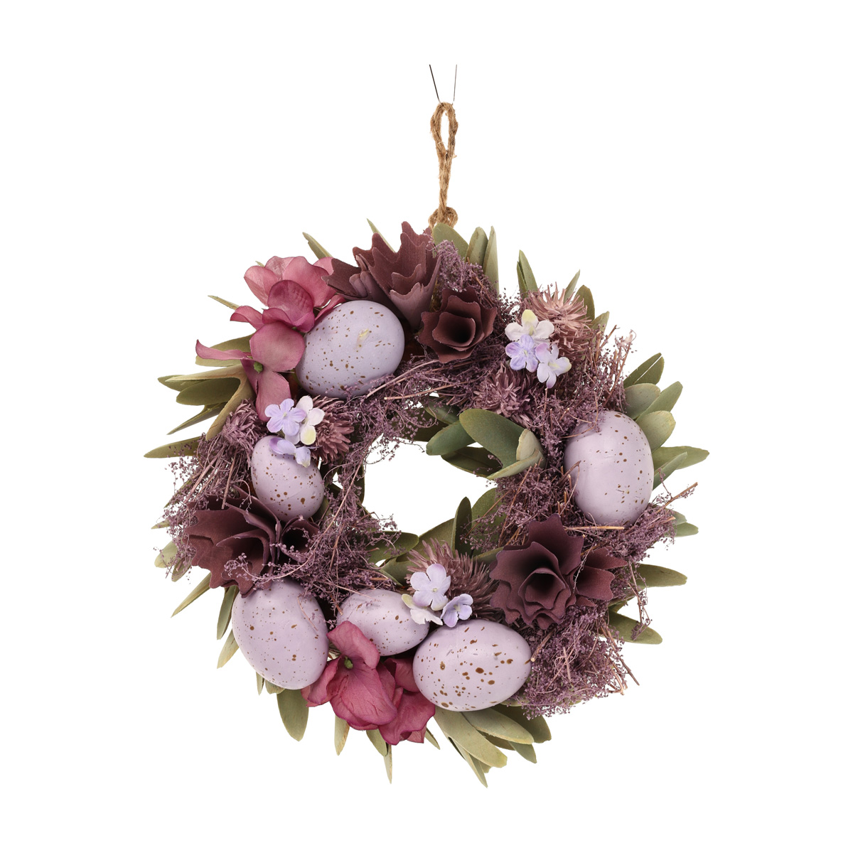 Вінок декоративний пасхальний 24 см, лавандовий, 743-902
