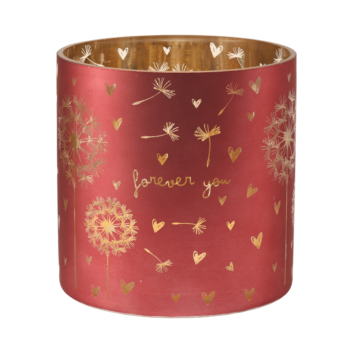 Подсвечник декоративный стеклянный "Inka" h=15 см/d=15 см, лакированый, розовый с золотым (2 вида), 2008878