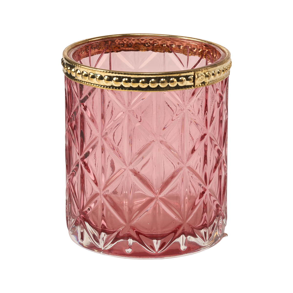 Подсвечник декоративный стеклянный "Maretta" h=10 см/d=9 см, тёмно-розовые цвета (3 вида), 2015463