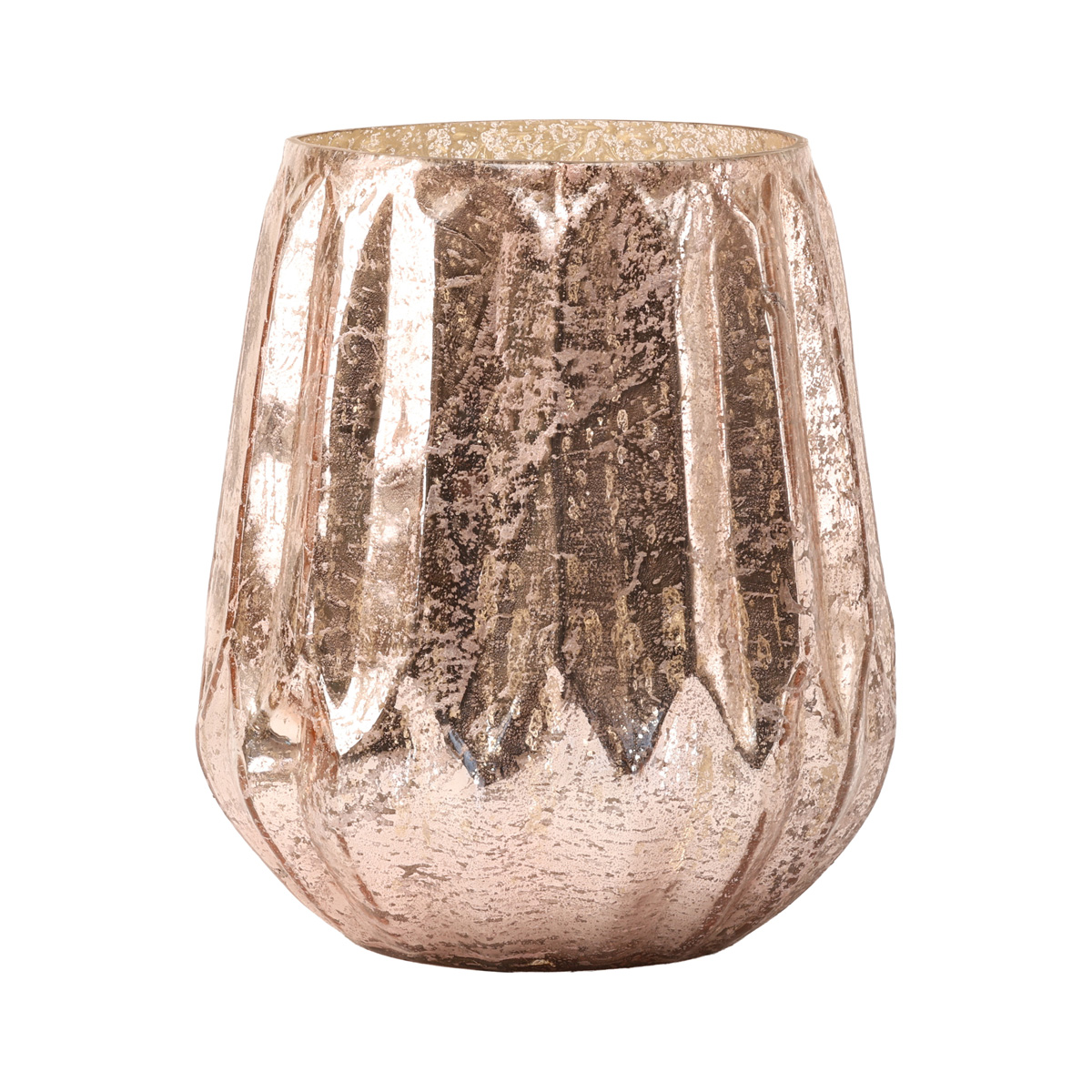 Свічник декоративний скляний "Whitelay" h=21 см/d=17 см, лакований, рожеві кол. (2 види), 2004448