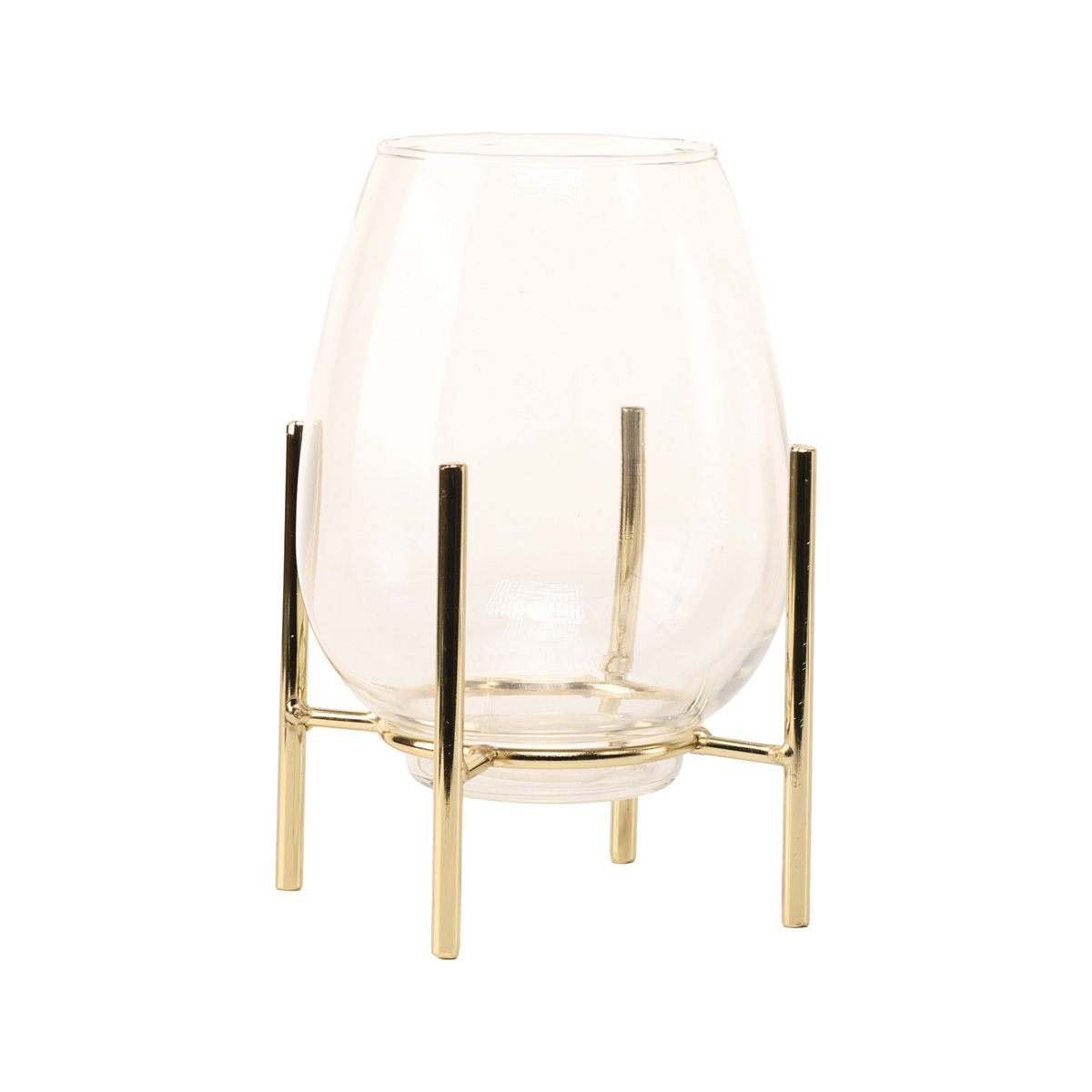 Подсвечник круглый с металлическим покрытием "Taro" h=21,5 см, золотой, 2005246