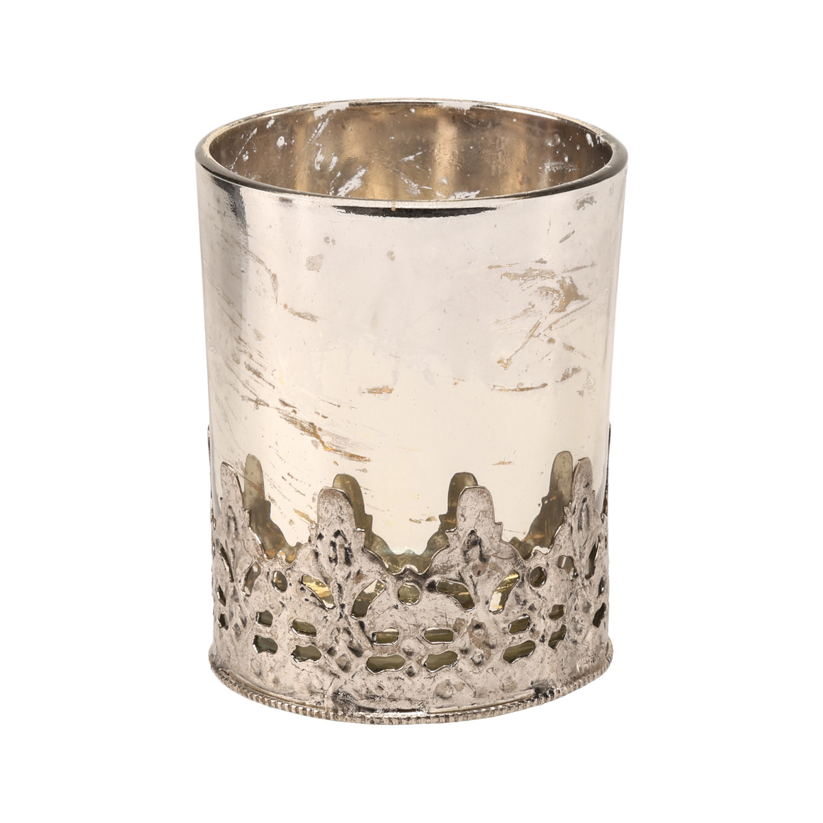 Свічник скляний з металевою підставкою 8*9 см, 876-065 Lefard