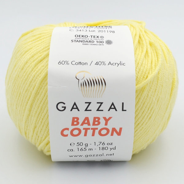 Outlet Пряжа Baby Cotton №3413 лимон бавовна 60% акрил 40% 50гр 165 м/983742