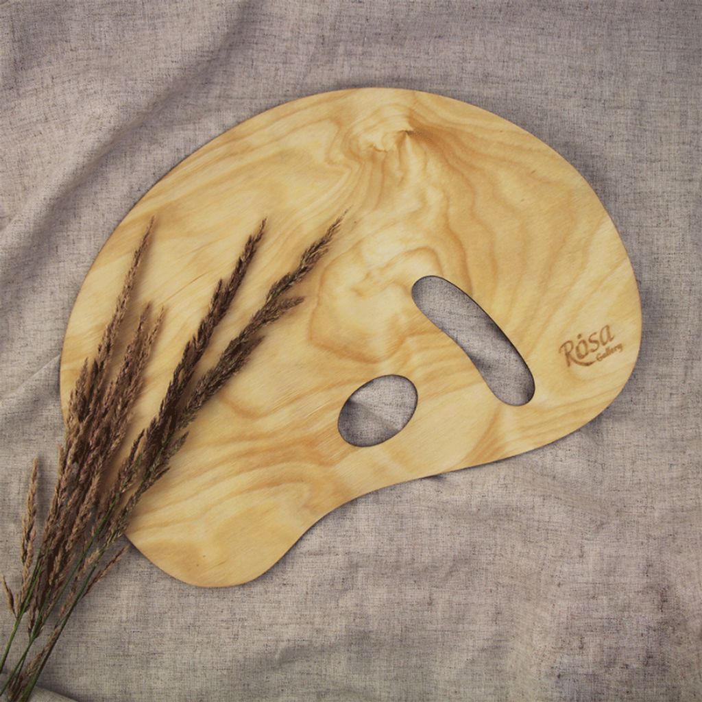 Outlet20 Палітра дерев`яна, овальна, ергономічна, промаслена, 30*40 см, ROSA Gallery/1016959 1