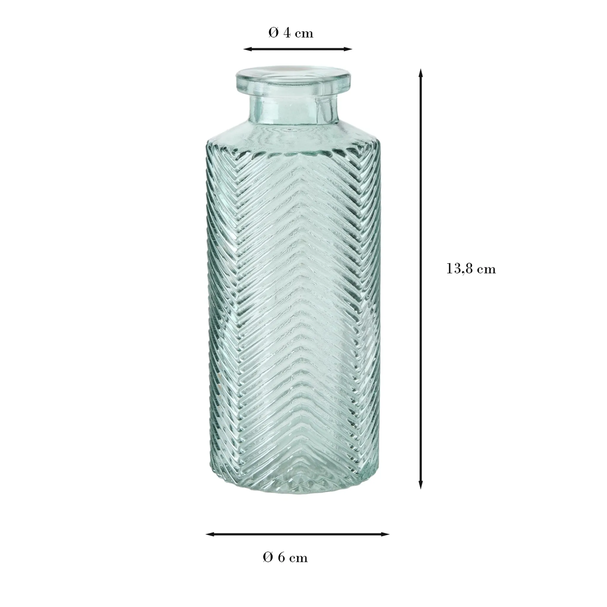 Набір ваз декоративних скляних "Panja" h=13,8 см/d=6 см (4 шт.), лакован., світло-зелений, 2005929 4