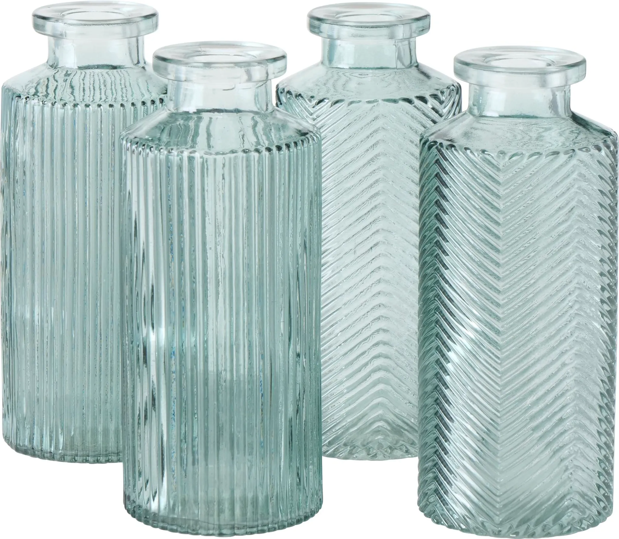 Набір ваз декоративних скляних "Panja" h=13,8 см/d=6 см (4 шт.), лакован., світло-зелений, 2005929