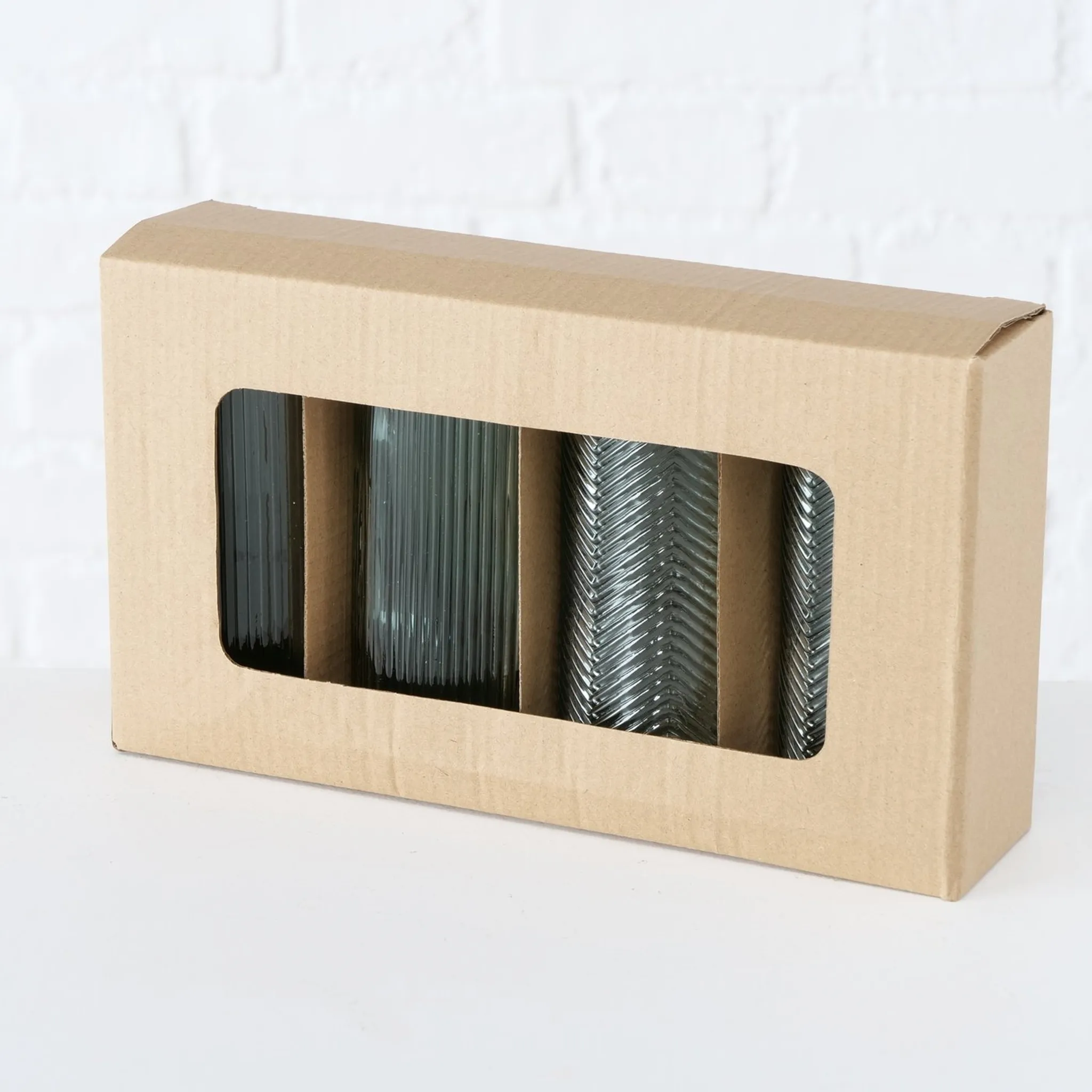 Набір ваз декоративних скляних "Panja" h=13,8 см/d=6 см (4 шт.), лакован., світло-зелений, 2005929 6