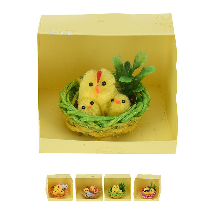 Outlet Декорація великодня "Куряча сім`я в гнізді" (4 диз. в асорт.), 765025400/841893