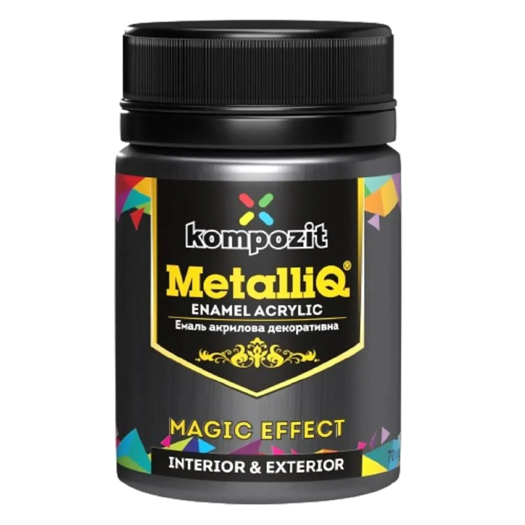 Краска акриловая эмаль MetalliQ "Kompozit", платина, 0,07 кг