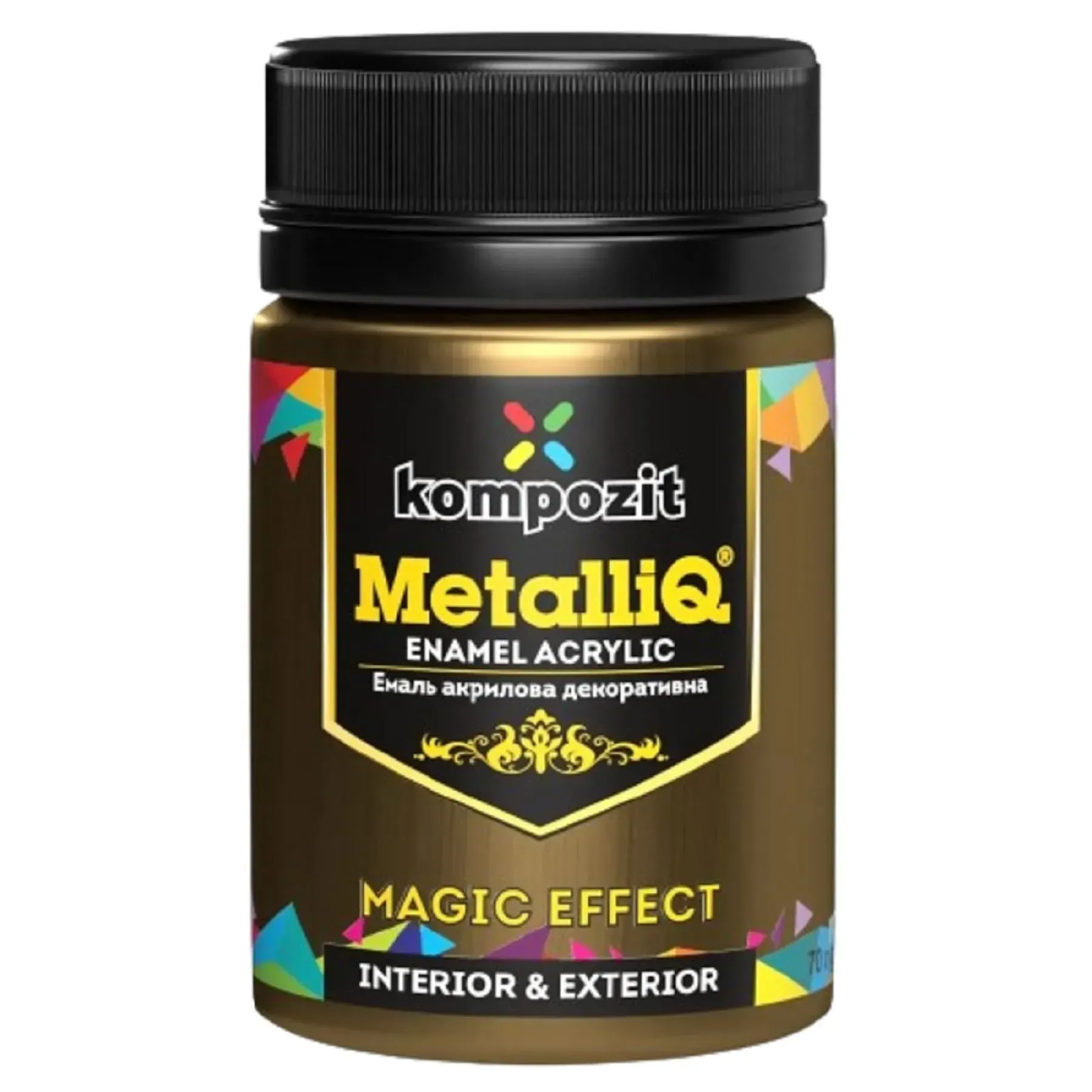 Краска акриловая эмаль MetalliQ "Kompozit", римское золото, 0,07 кг