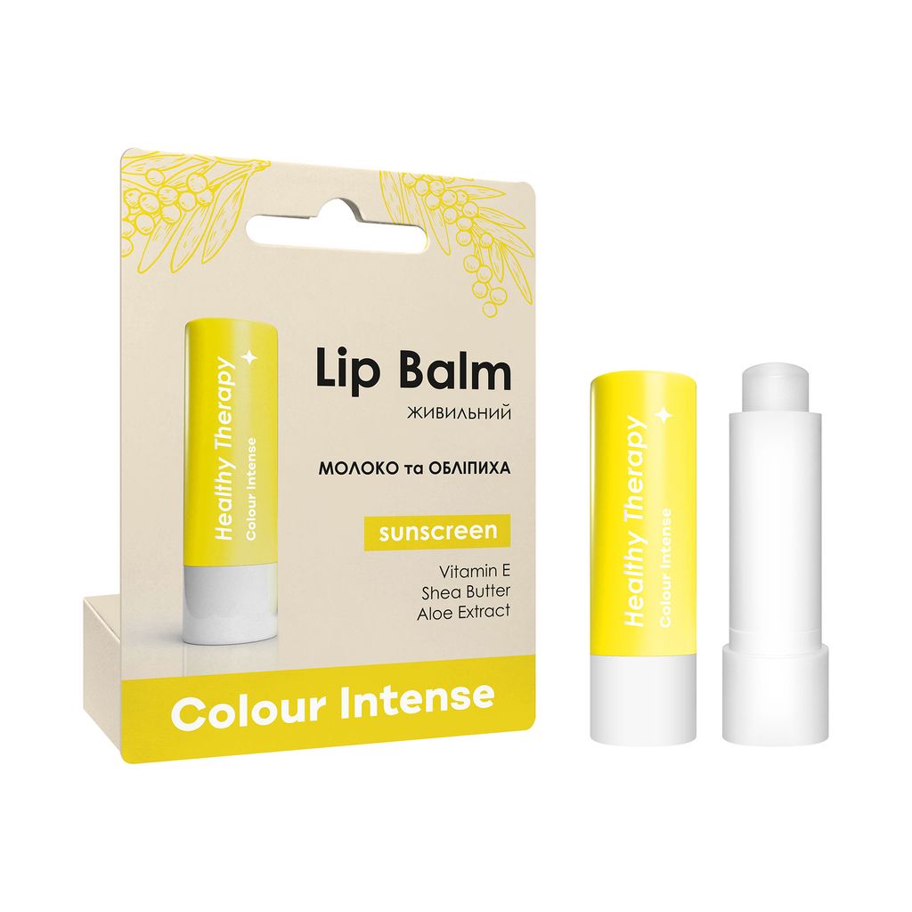 Бальзам для губ Lip Balm Healthy Therapy 5 г (Молоко Та Обліпиха 004 живильний), Colour Intense 1