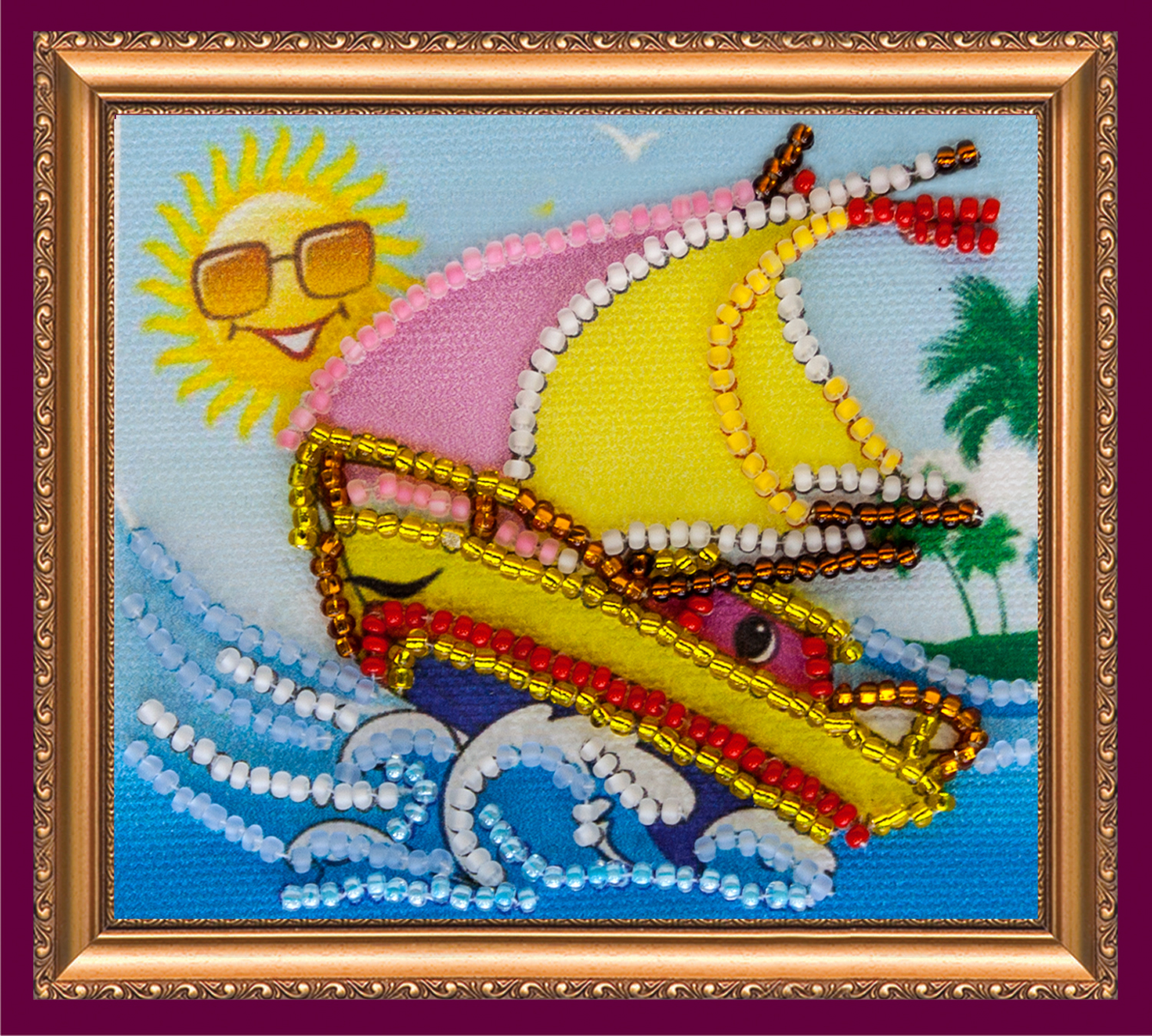 Набор для вышивки бисером "Магнит" Кораблик